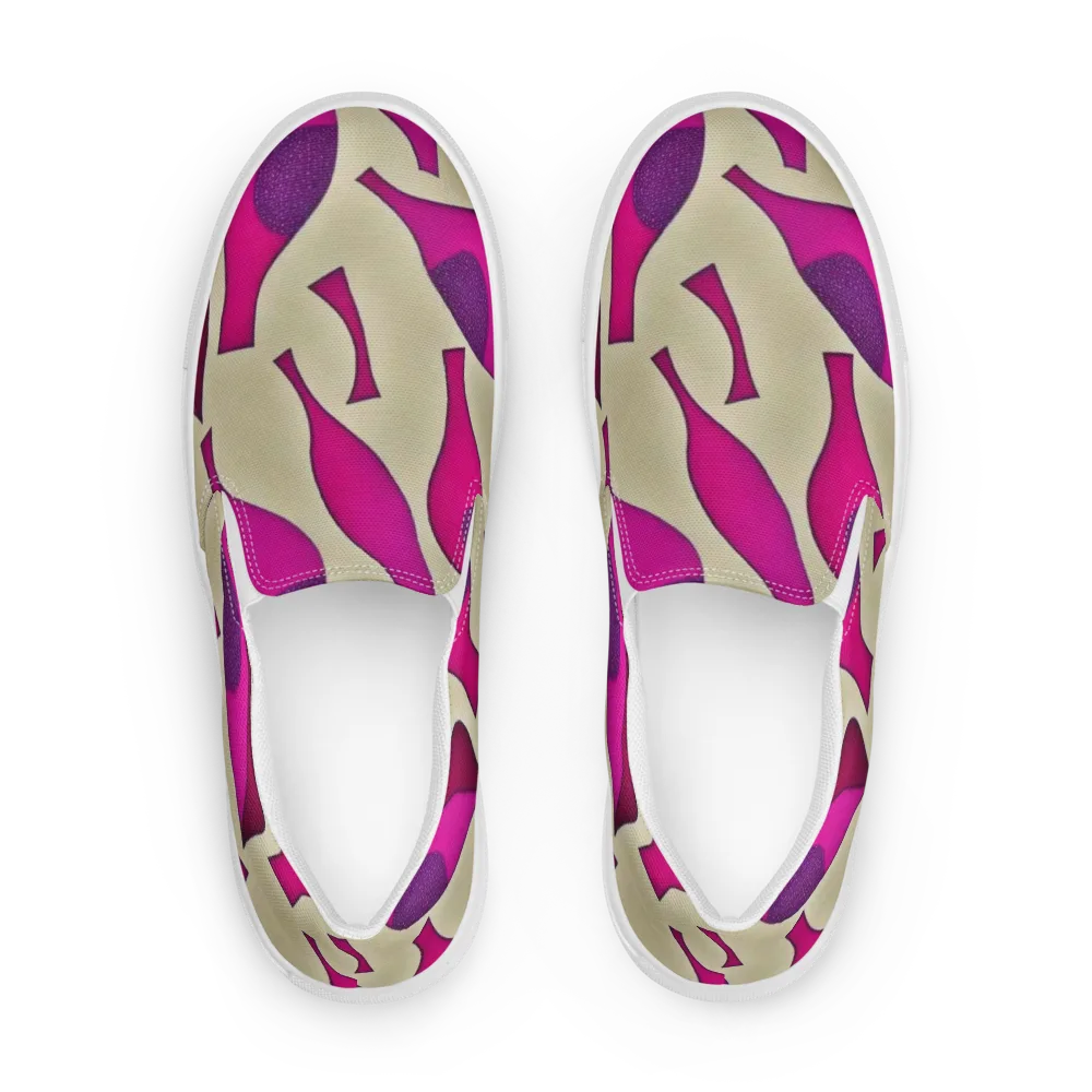 Magenta Relic on Men's Slip-On Canvas Shoes — Front