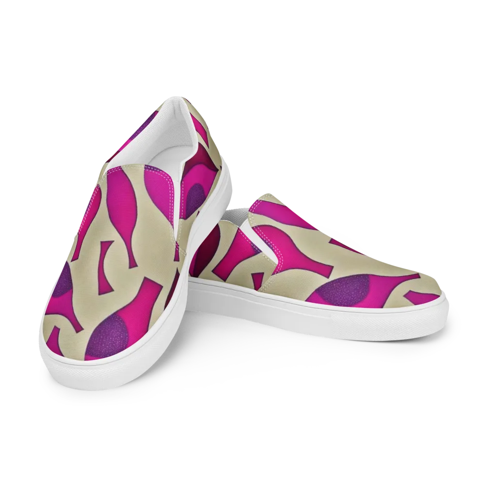 Magenta Relic on Men's Slip-On Canvas Shoes — Left Front