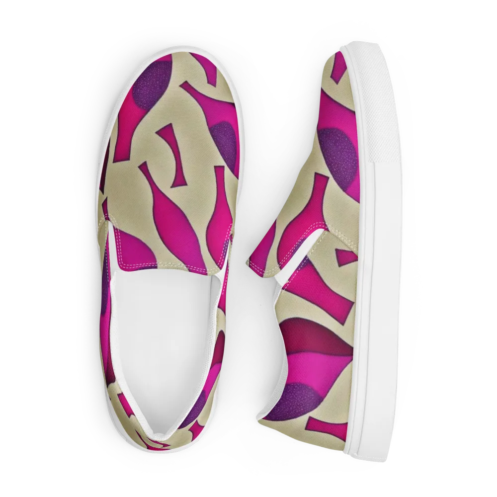 Magenta Relic on Men's Slip-On Canvas Shoes — Front