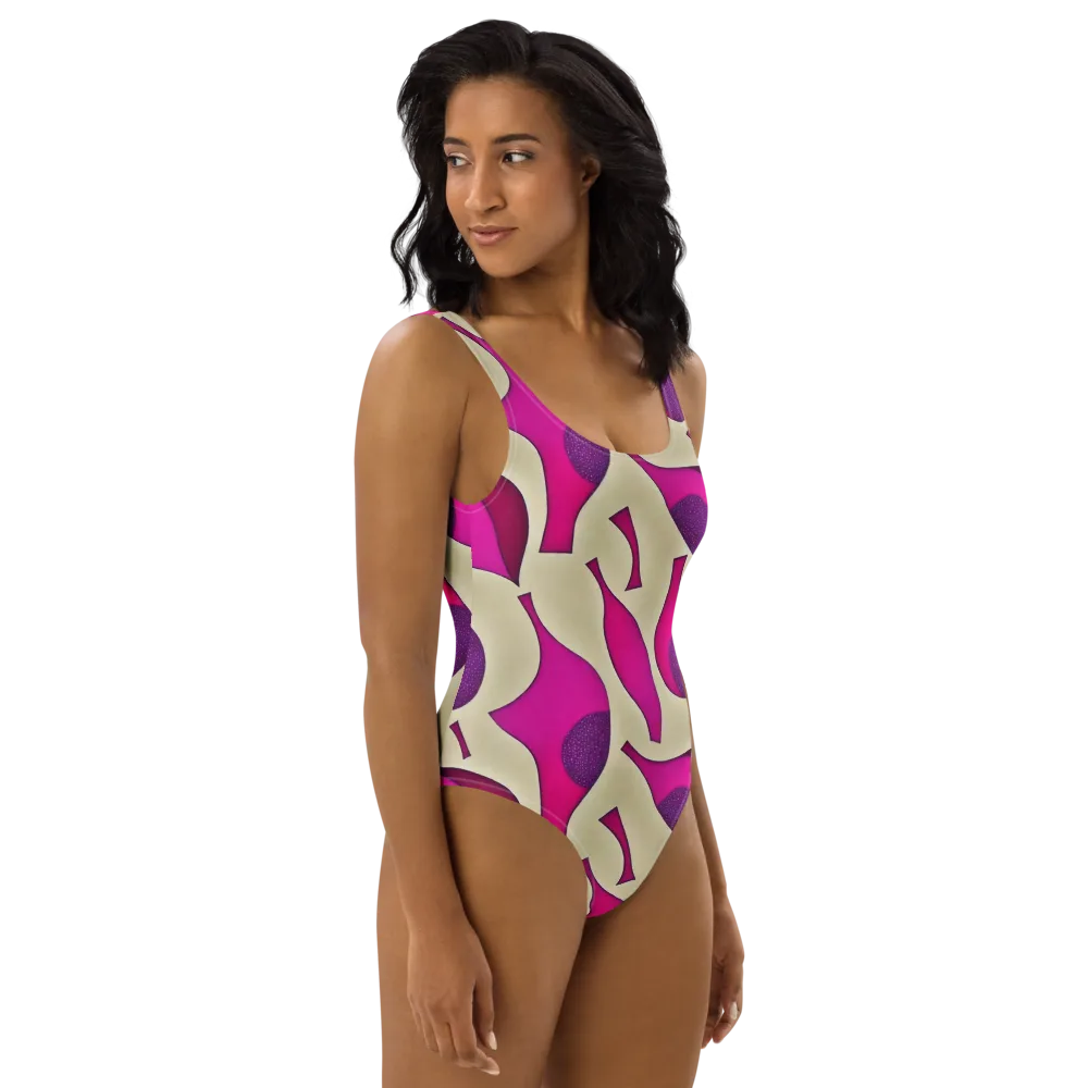 Magenta Relic on One-Piece Swimsuit — Right