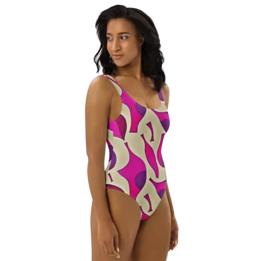 Magenta Relic on a One-Piece Swimsuit