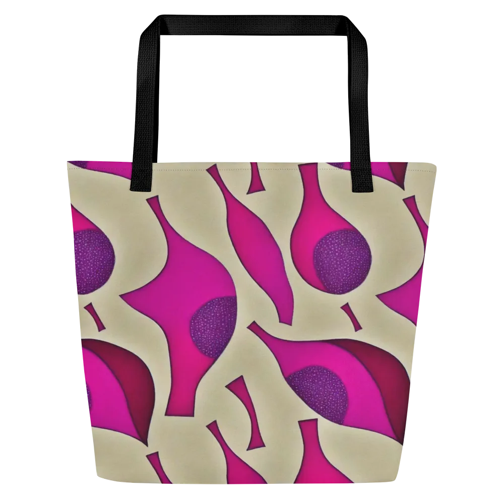 Magenta Relic on Large Tote Bag W/ Pocket — Front