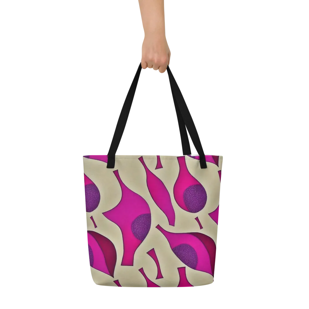 Magenta Relic on Large Tote Bag W/ Pocket — Front