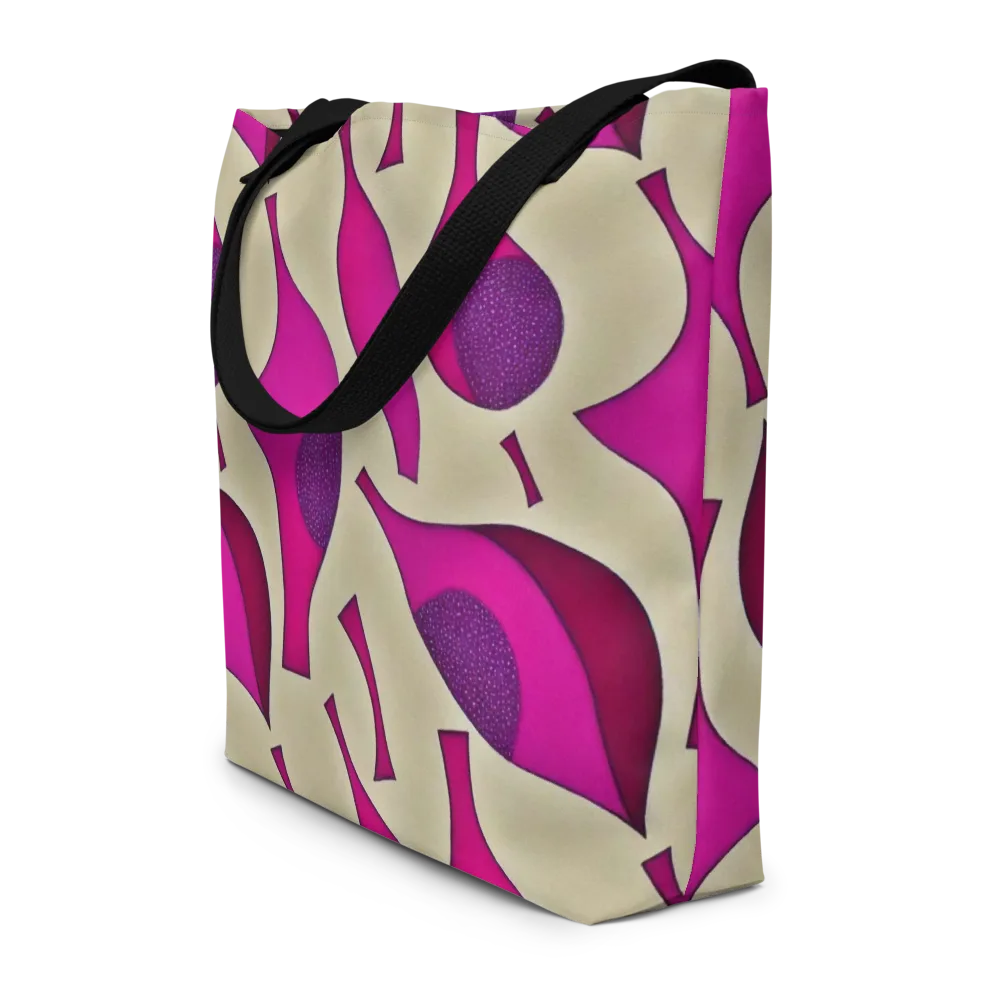 Magenta Relic on Large Tote Bag W/ Pocket — Front