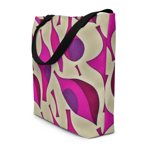 Magenta Relic on a Large Tote Bag W/ Pocket