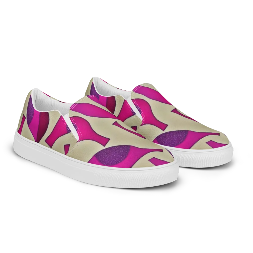 Magenta Relic on Women's Slip-On Canvas Shoes — Right Front