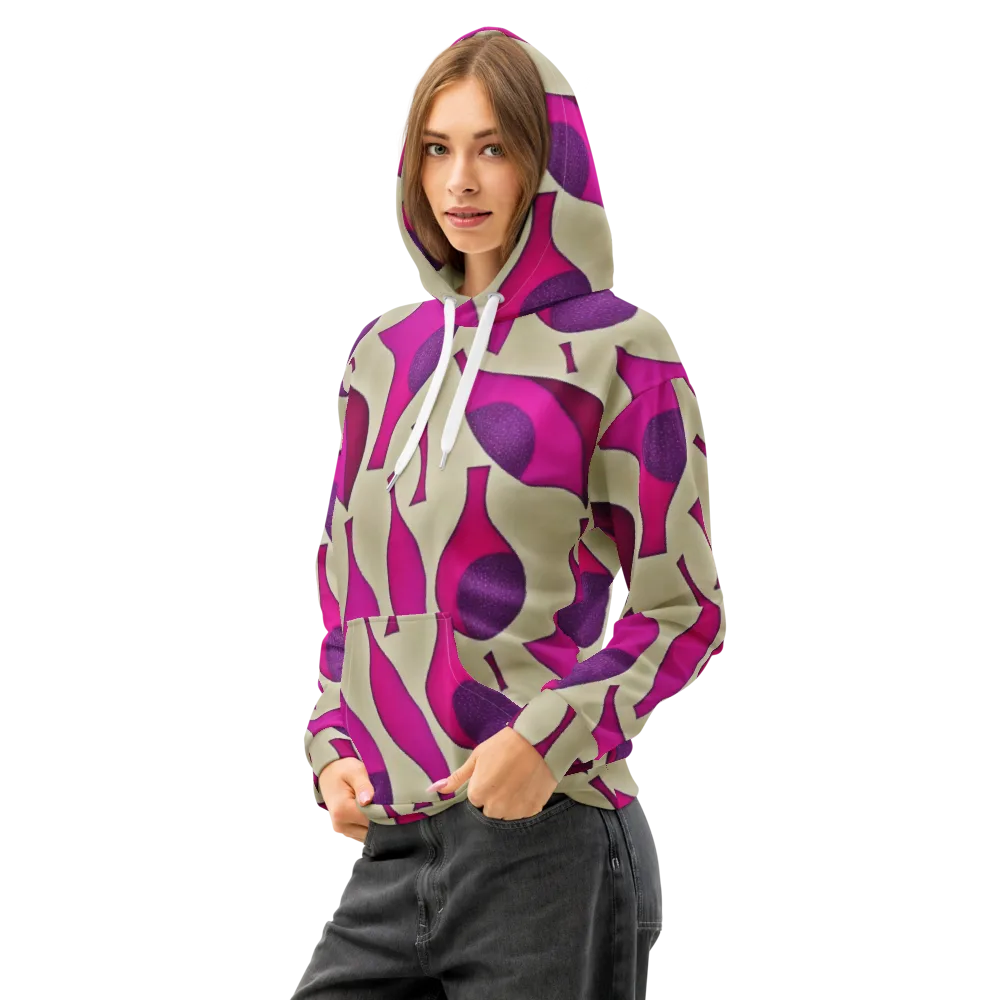 Magenta Relic on Cotton Hoodie — Left Front