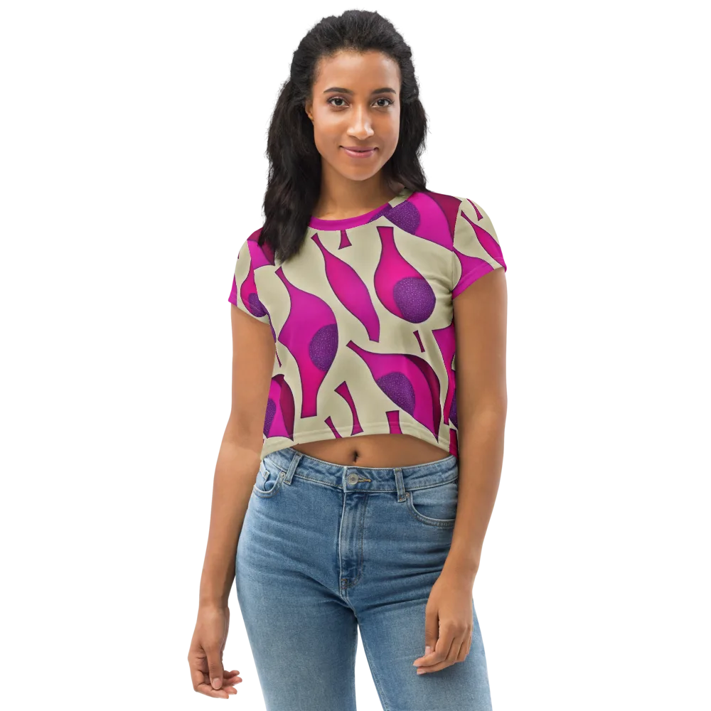Magenta Relic on Crop Tee — Front