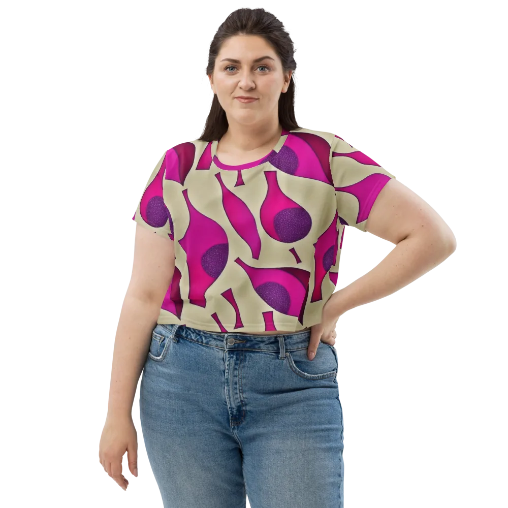 Magenta Relic on Crop Tee — Front