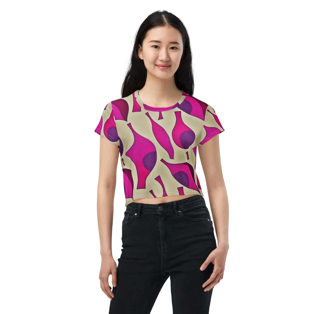 Magenta Relic on Crop Tee — Front