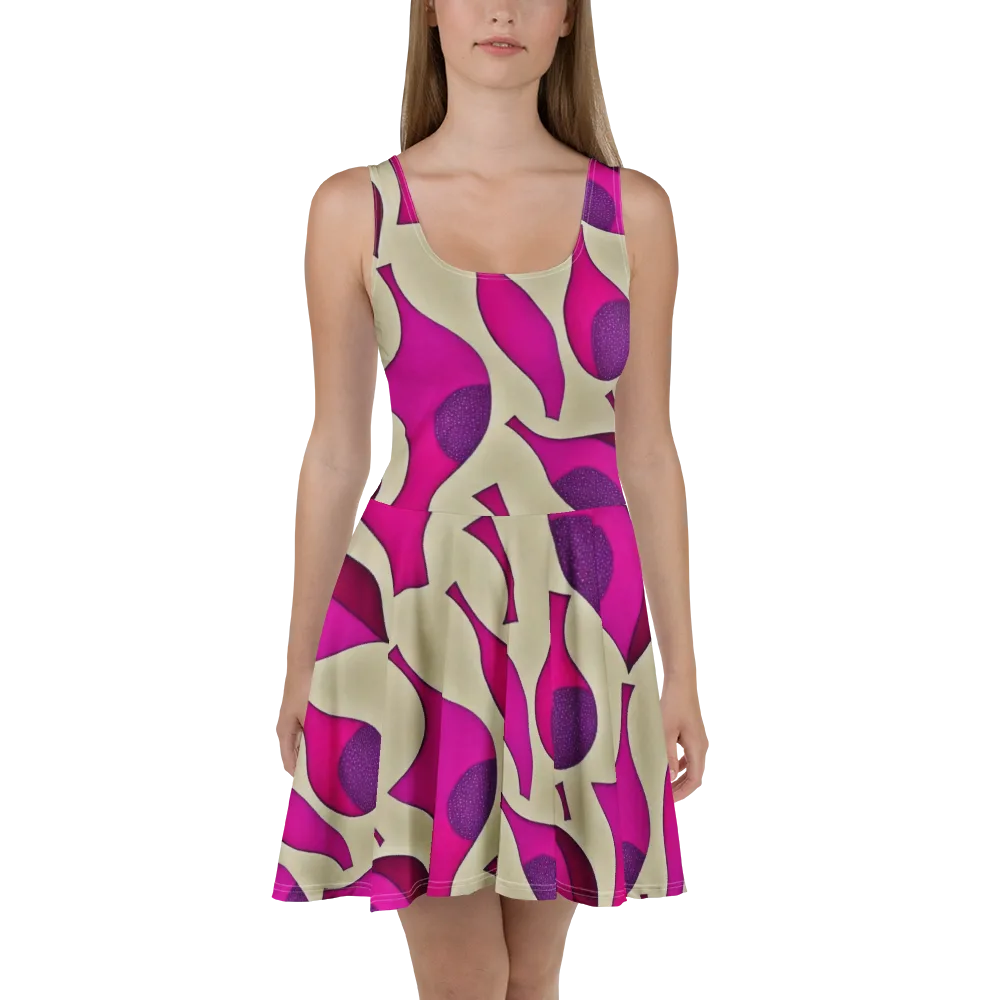 Magenta Relic on Skater Dress — Front