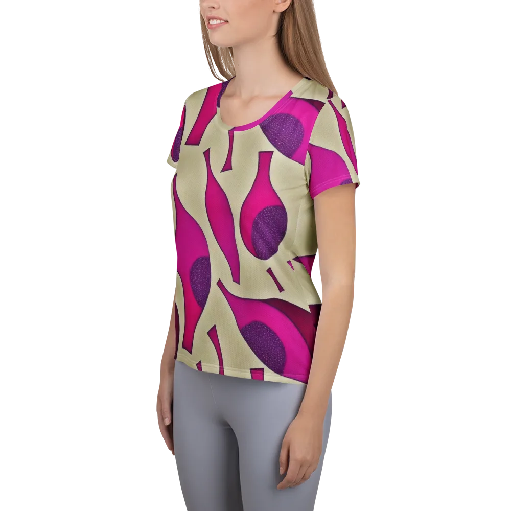 Magenta Relic on Women's Athletic T-Shirt — Left