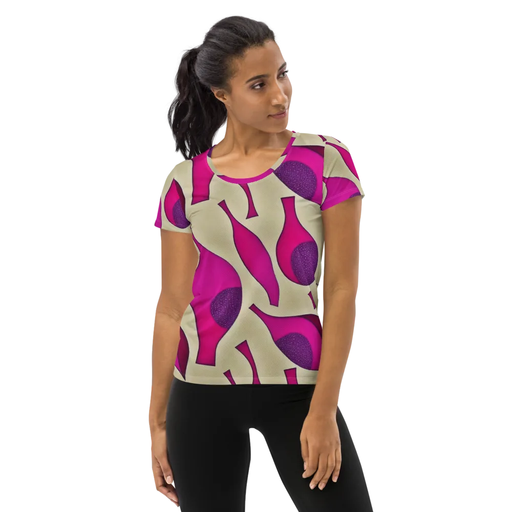 Magenta Relic on Women's Athletic T-Shirt — Front