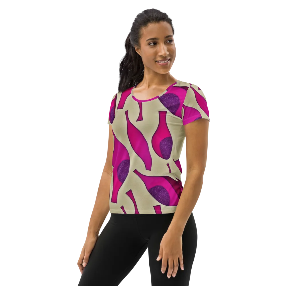 Magenta Relic on Women's Athletic T-Shirt — Left