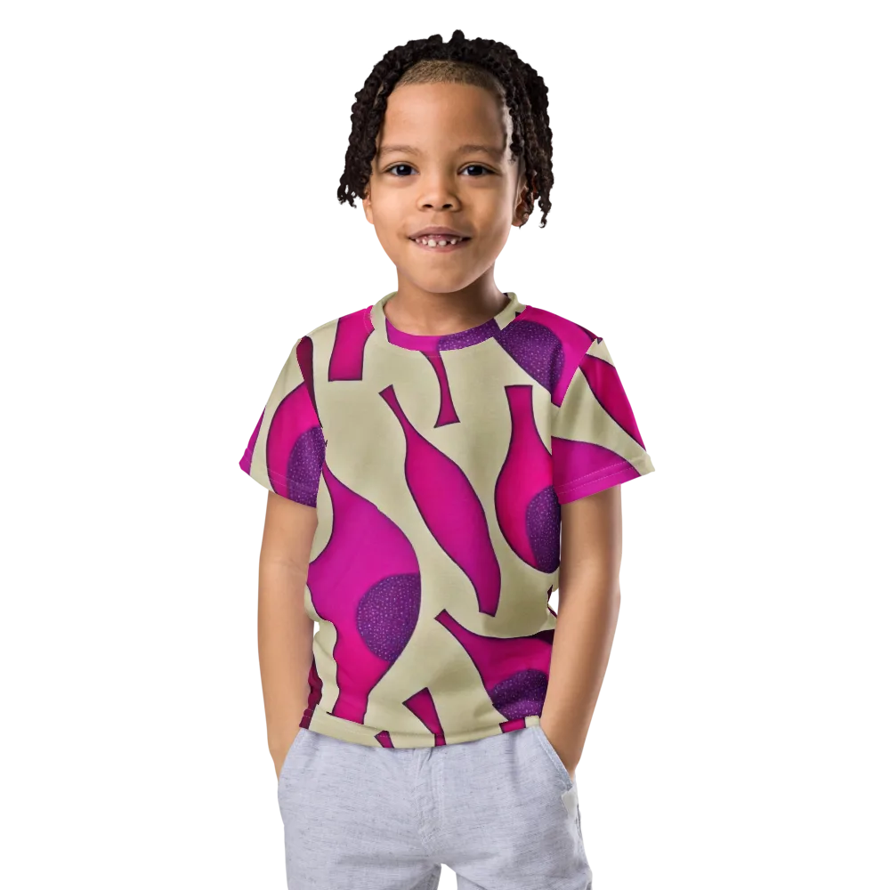Magenta Relic on Kids Crew Neck T-Shirt — Front