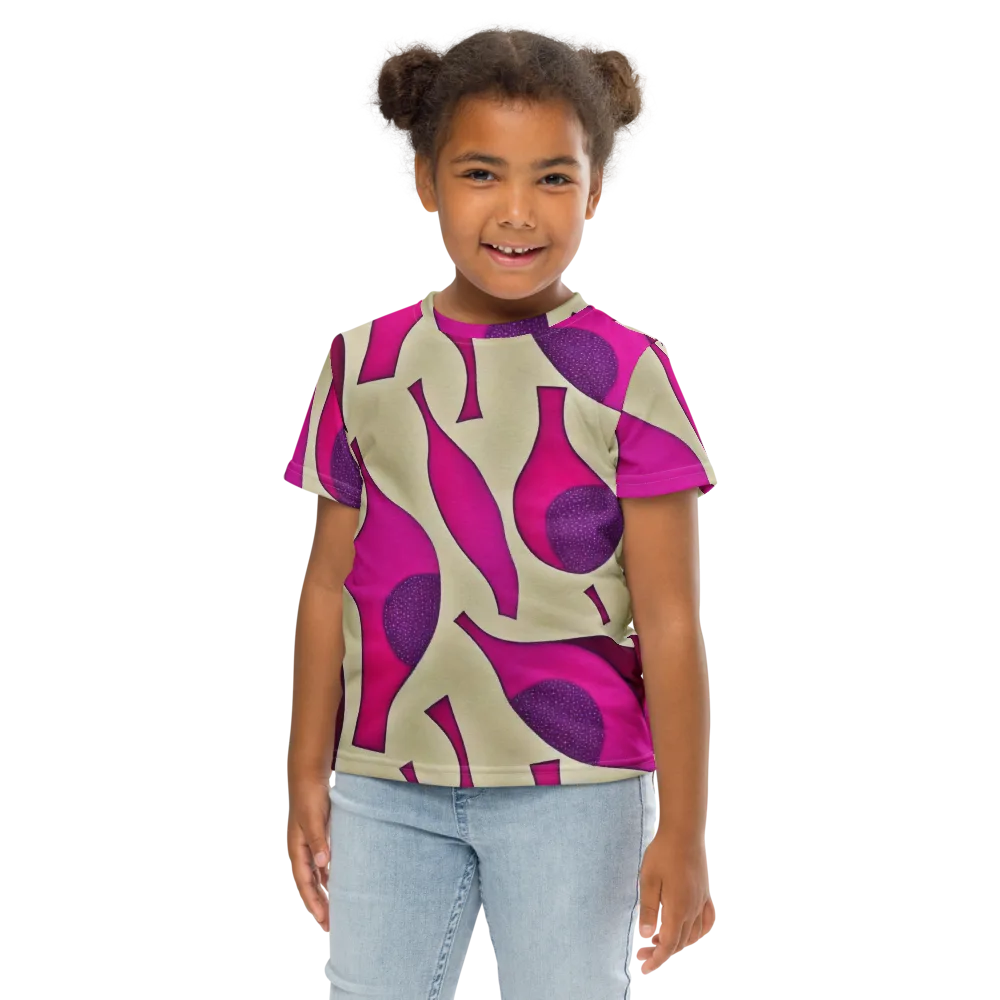Magenta Relic on Kids Crew Neck T-Shirt — Front