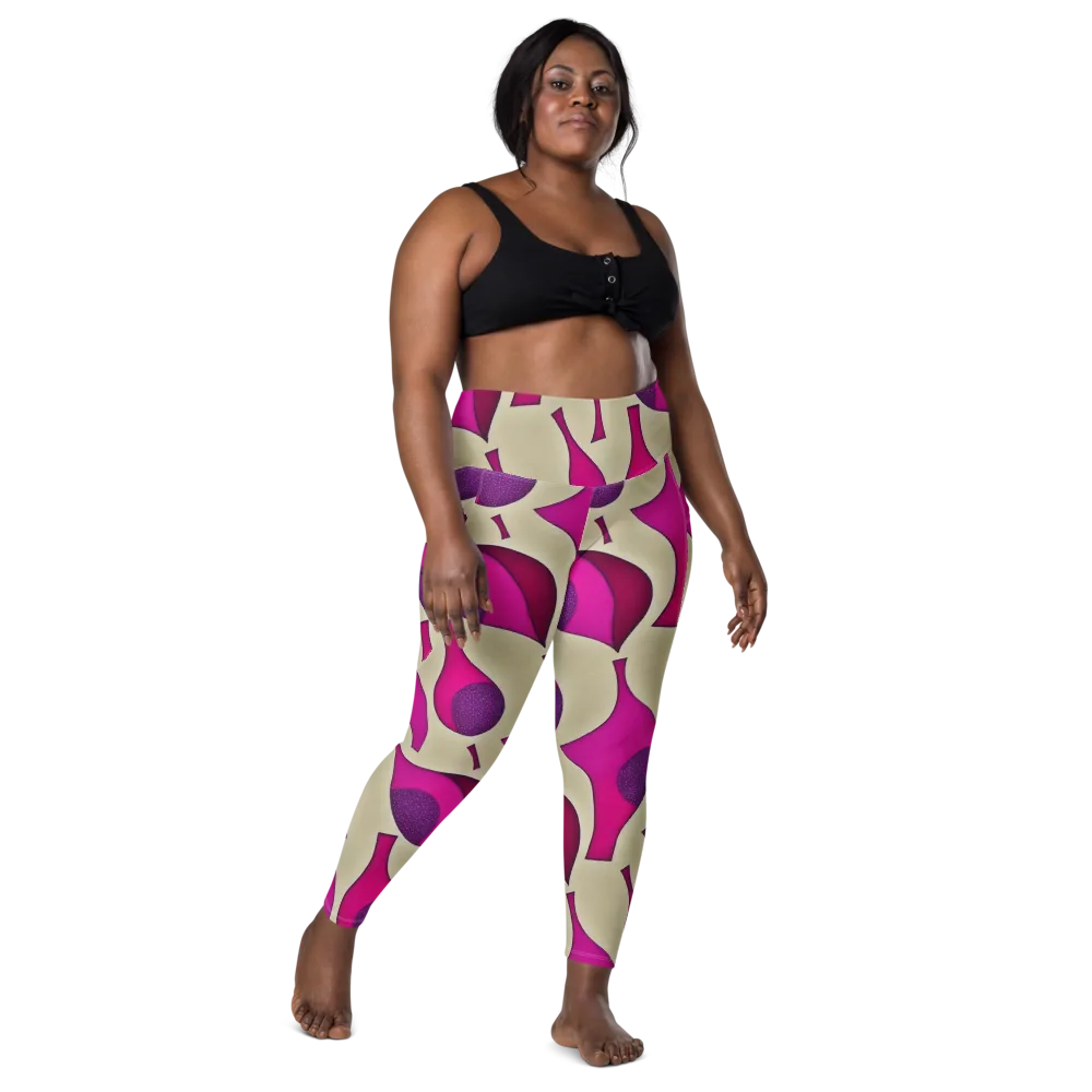Magenta Relic on Leggings with Pockets — Front