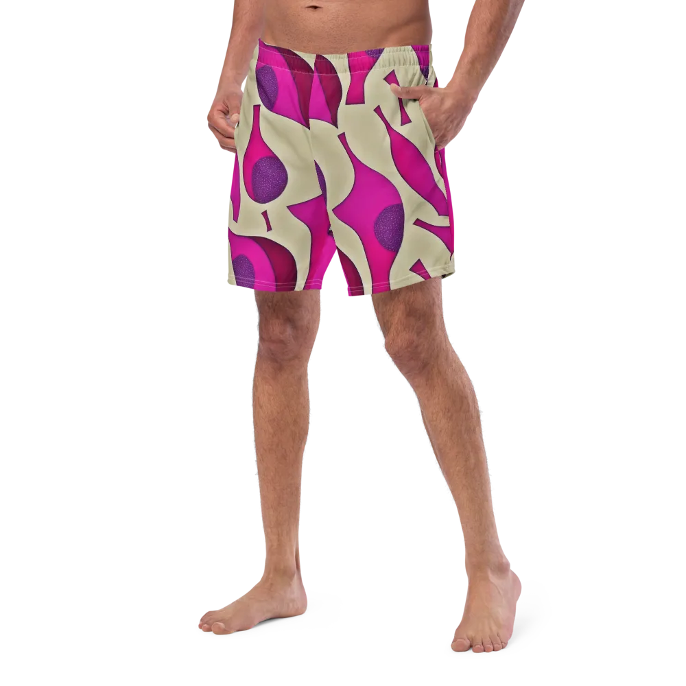 Magenta Relic on Swim Trunks — Left Front