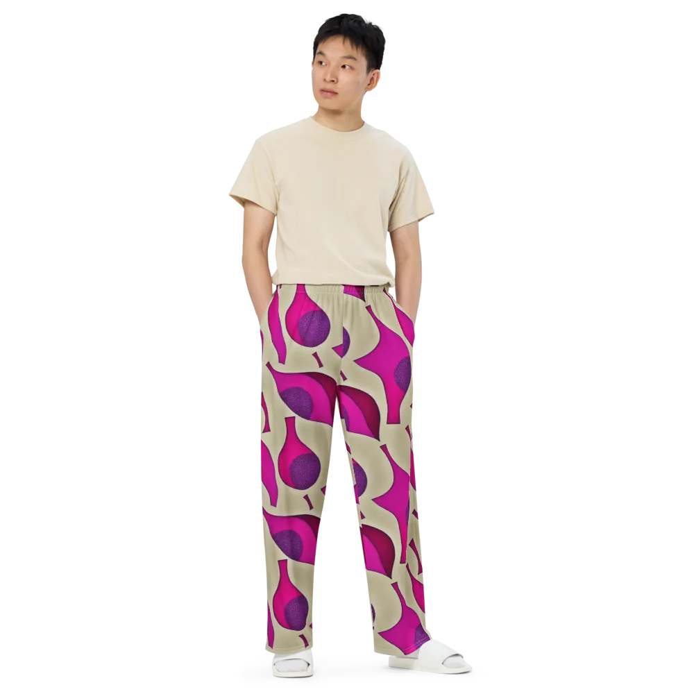 Magenta Relic on Wide-Leg Pants — Front