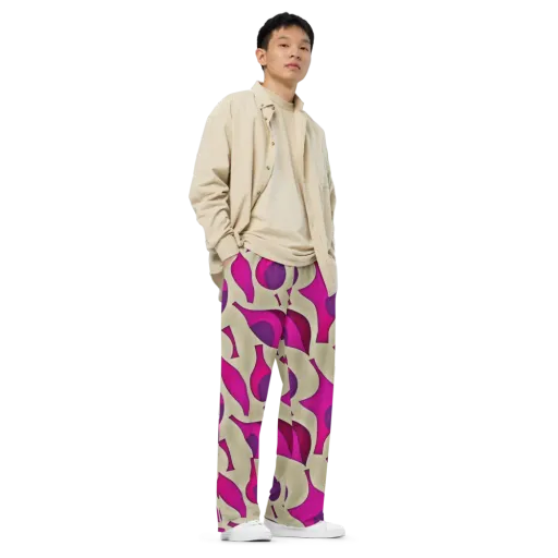 Magenta Relic on a Wide-Leg Pants