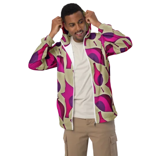 Magenta Relic on a Men's Windbreaker