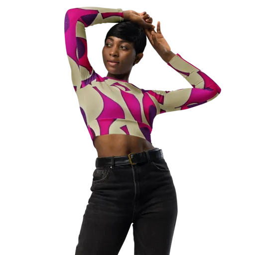 Magenta Relic on a Long Sleeve Crop Top