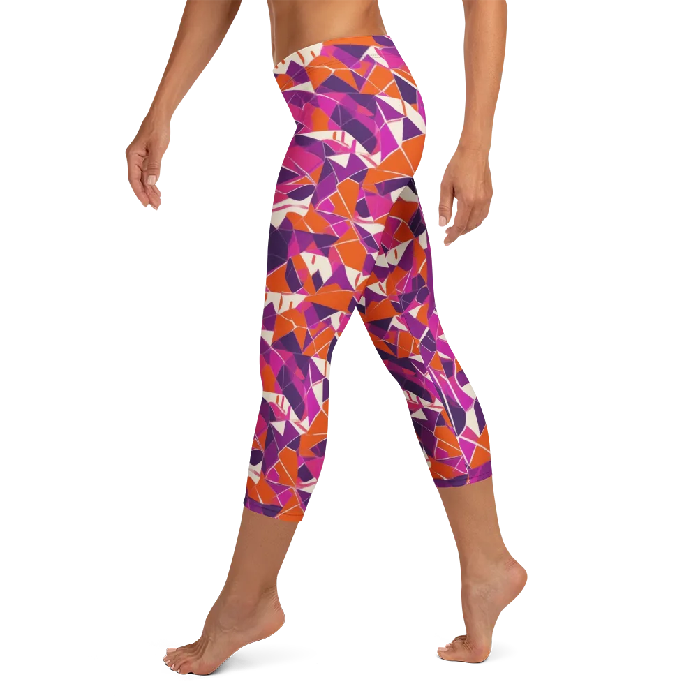 Citrus Fracture on Capri Leggings — Left