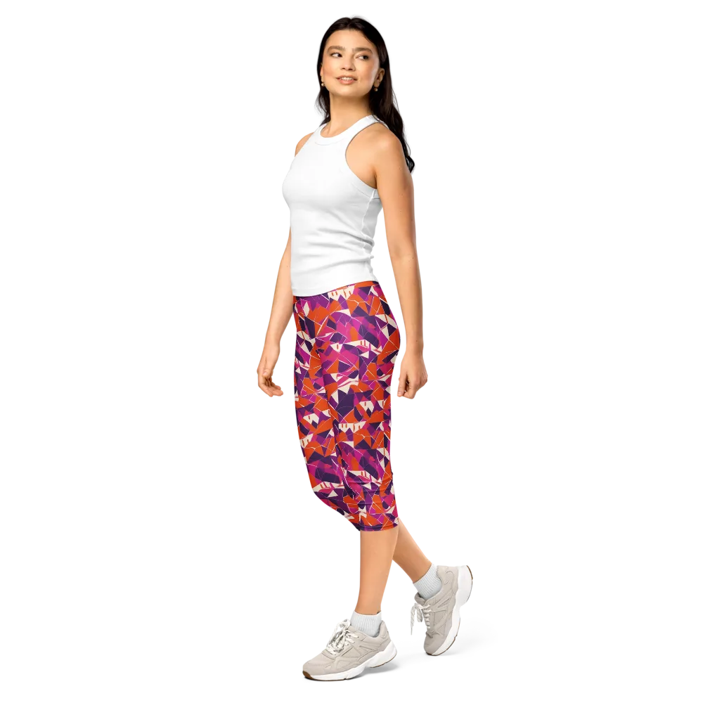 Citrus Fracture on Capri Leggings — Left Front
