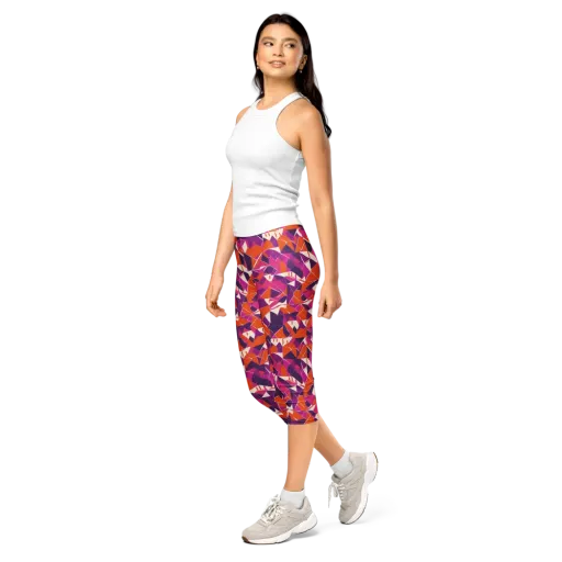 Citrus Fracture on a Capri Leggings