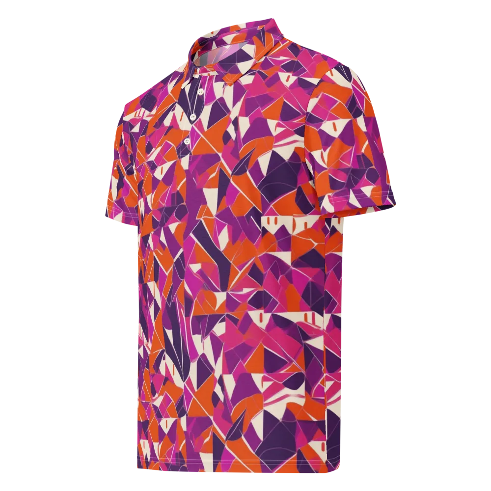Citrus Fracture on Men's Slim Fit Polo Shirt — Left Front