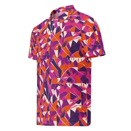 Citrus Fracture on a Men's Slim Fit Polo Shirt
