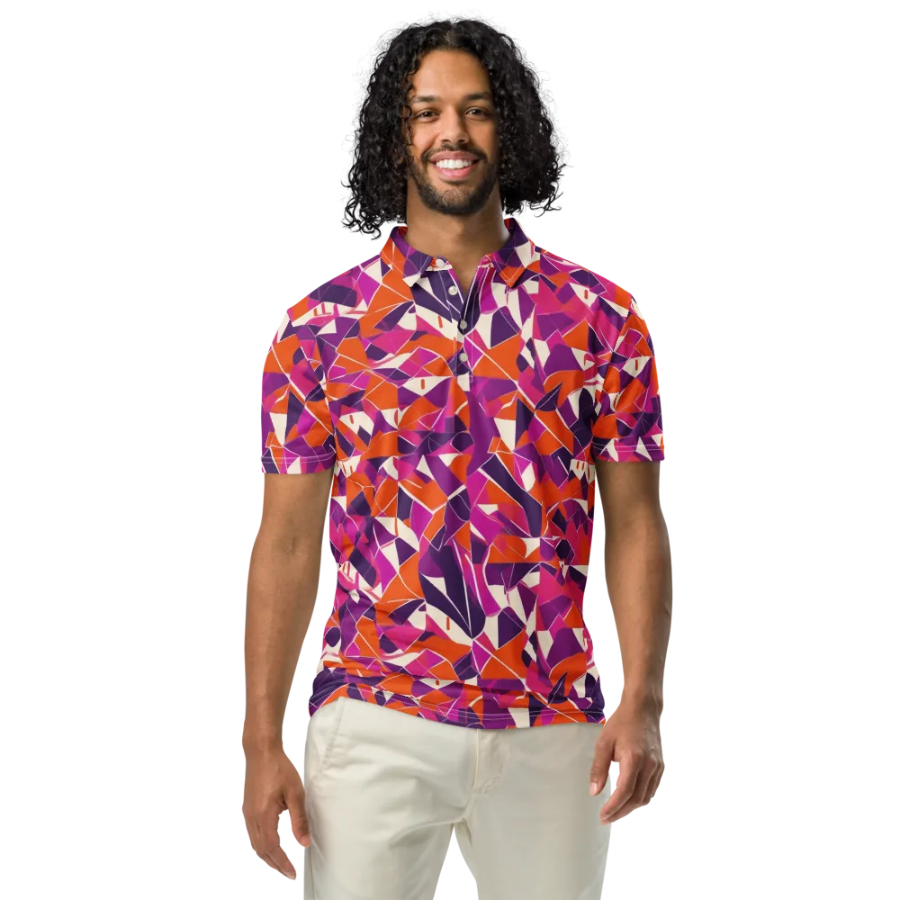 Citrus Fracture on Men's Slim Fit Polo Shirt — Front