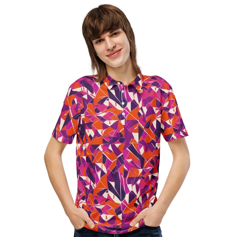 Citrus Fracture on Men's Slim Fit Polo Shirt — Front