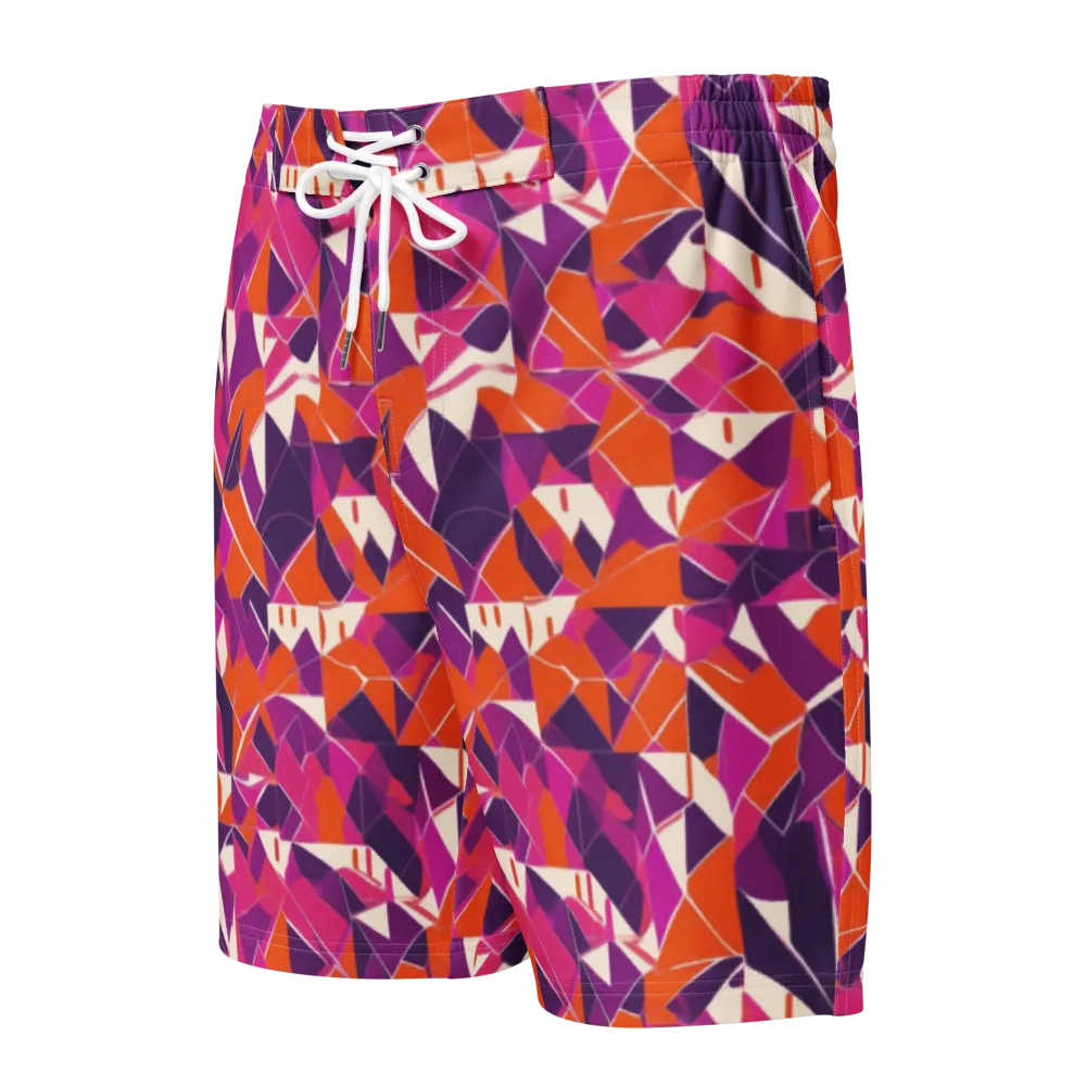 Citrus Fracture on Men's Board Shorts — Front