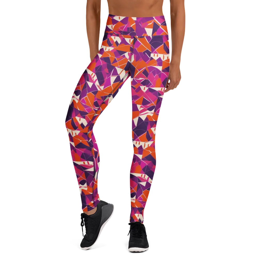 Citrus Fracture on Yoga Leggings — Front