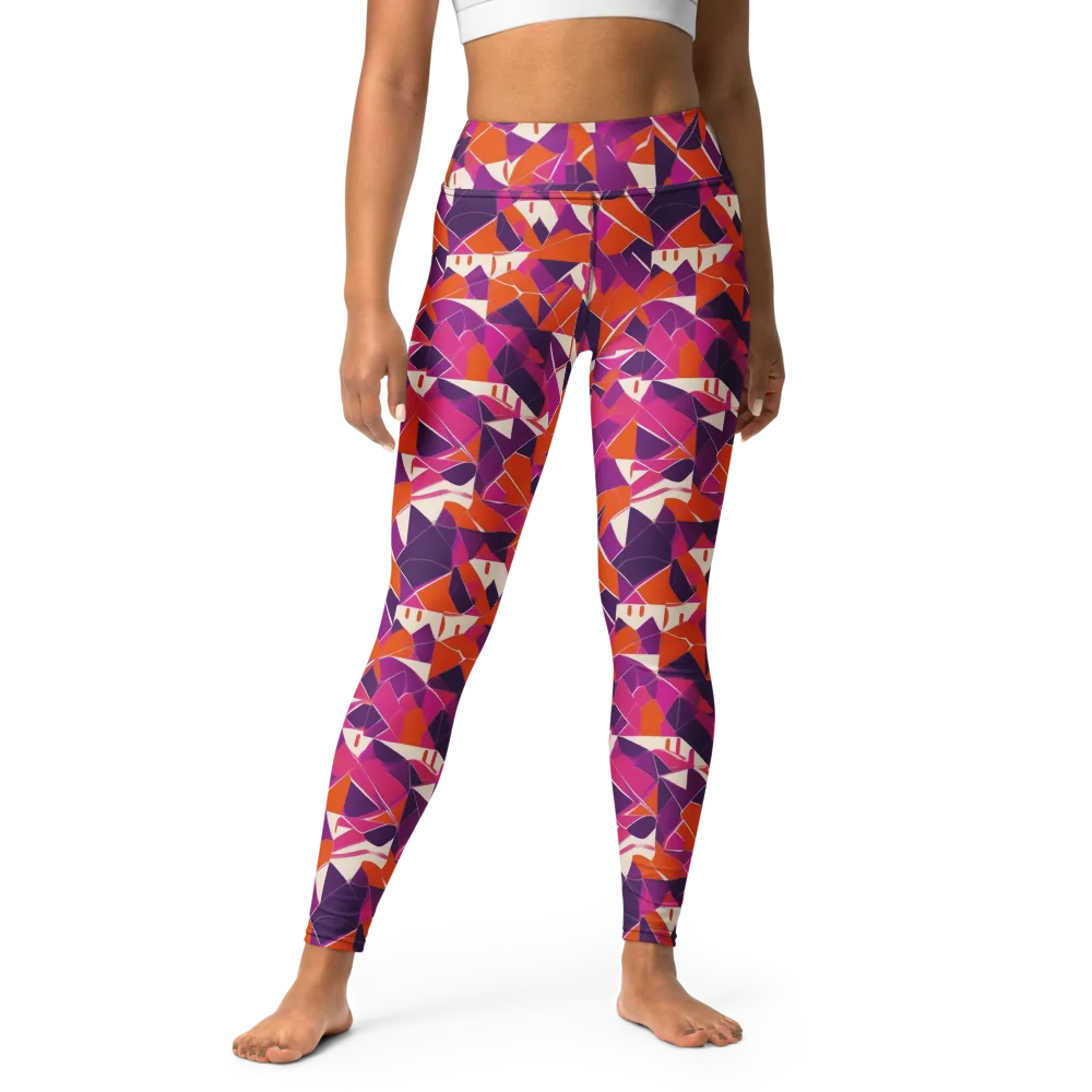Citrus Fracture on Yoga Leggings — Front