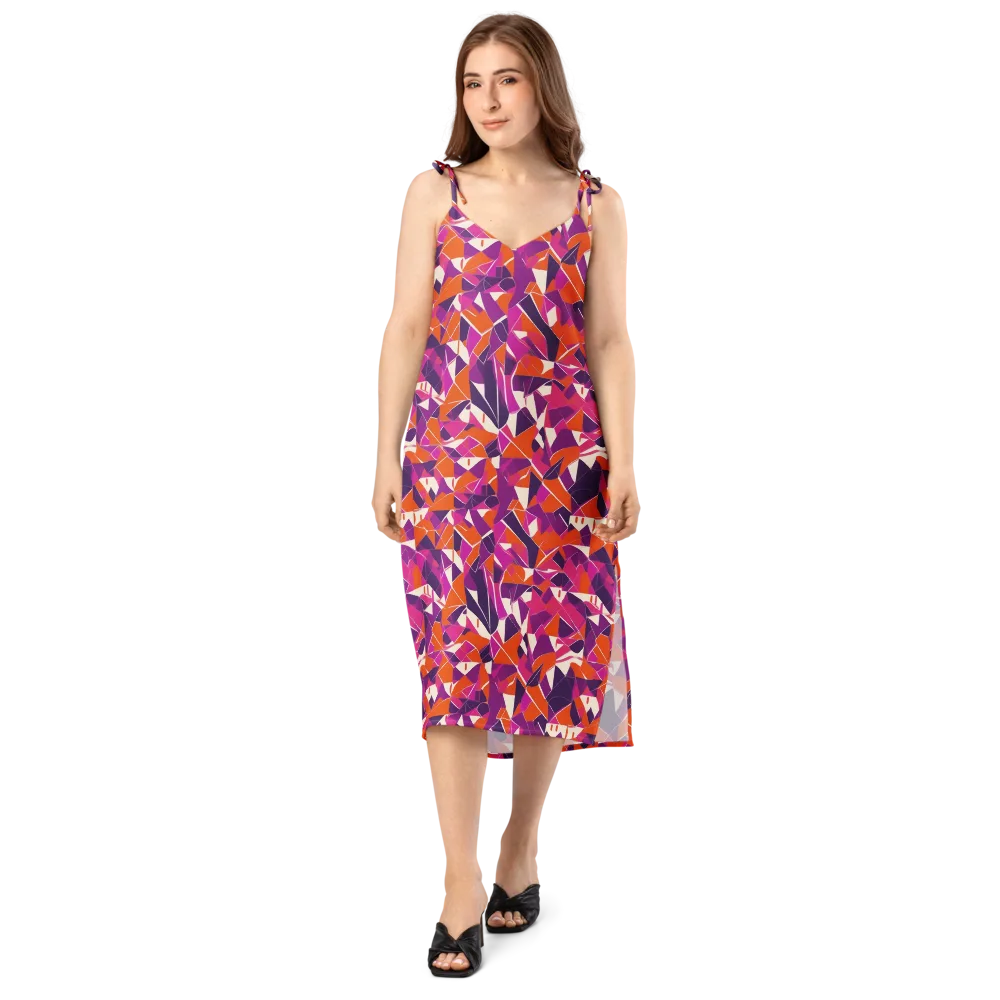 Citrus Fracture on Slip Dress — Front