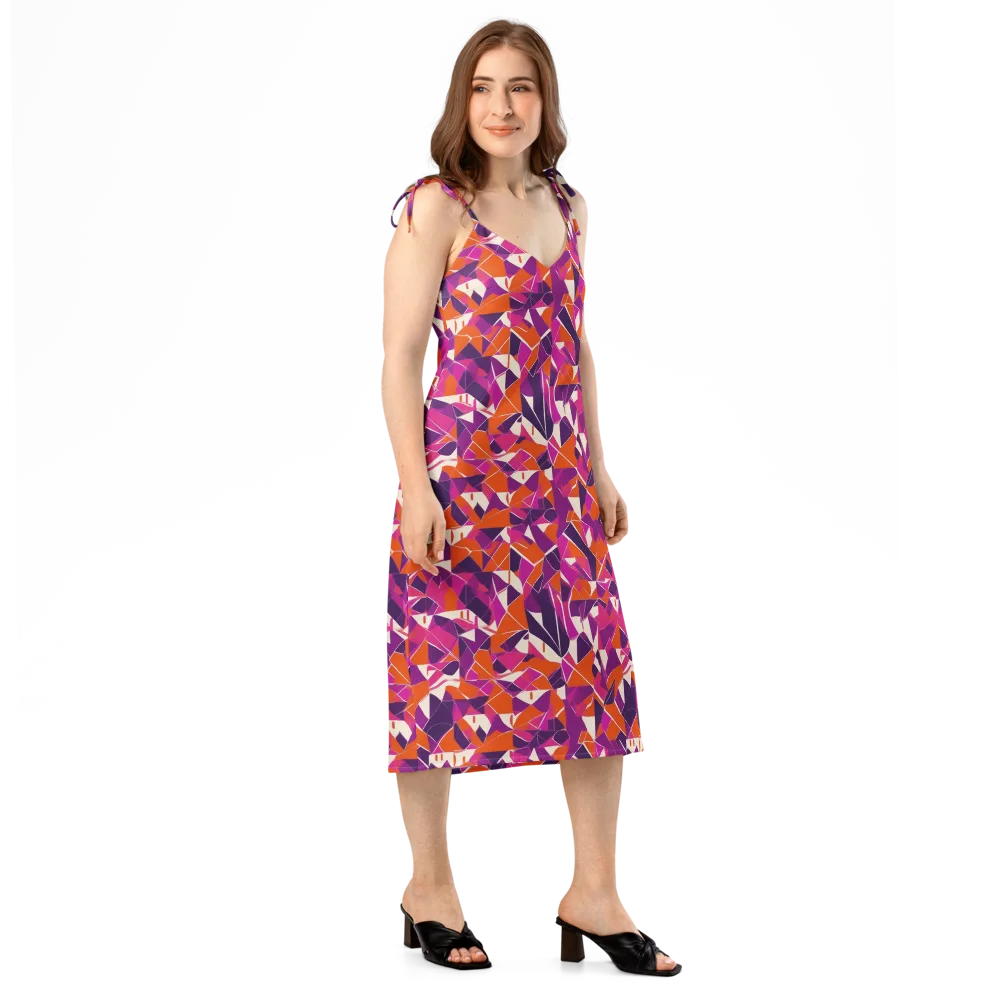 Citrus Fracture on Slip Dress — Right Front