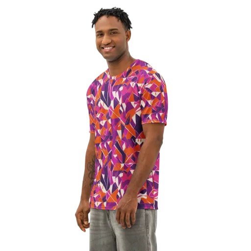 Citrus Fracture on a Men's Cotton Crew Neck T-Shirt