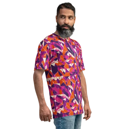 Citrus Fracture on a Men's Crew Neck T-Shirt