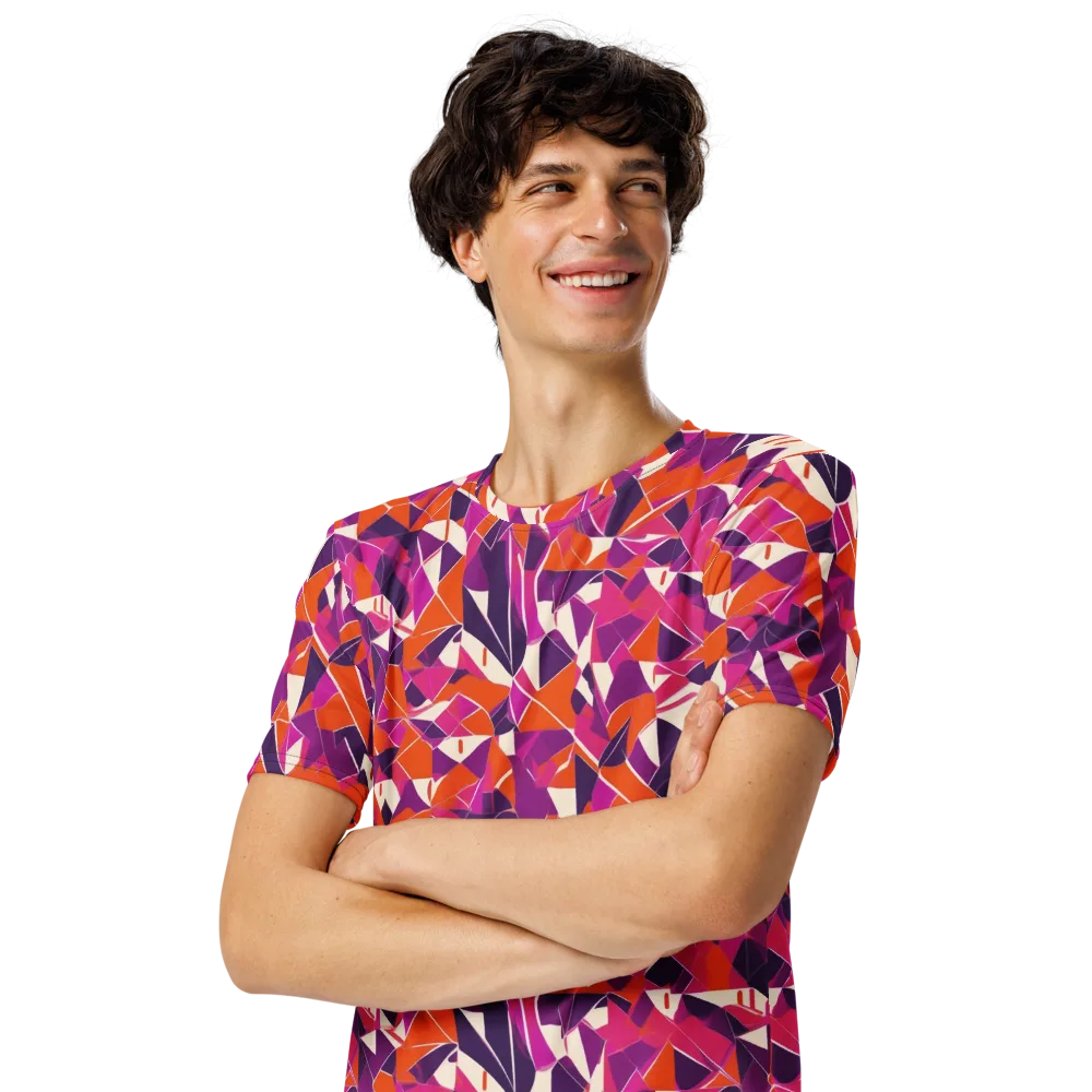 Citrus Fracture on Men's Crew Neck T-Shirt — Left Front