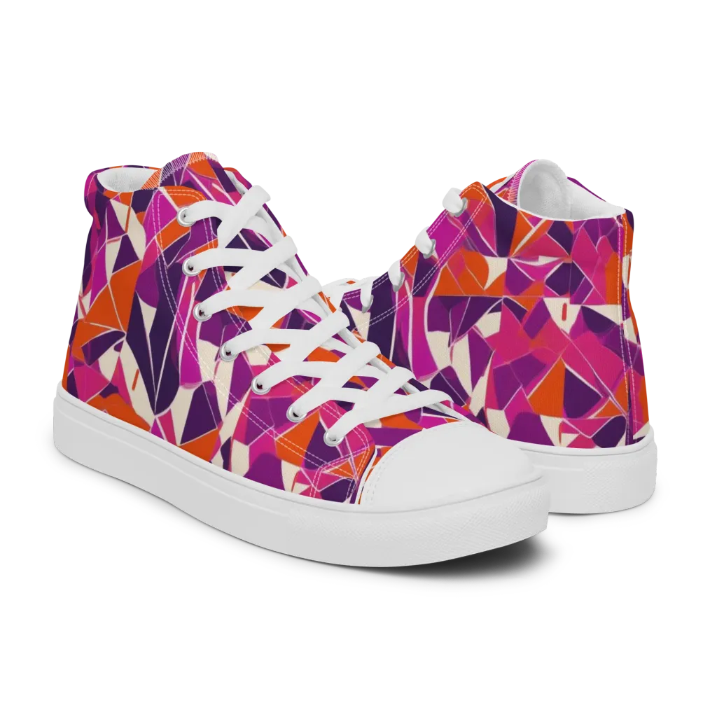 Citrus Fracture on Men's High Top Canvas Shoes — Right
