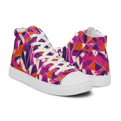 Citrus Fracture on a Men's High Top Canvas Shoes