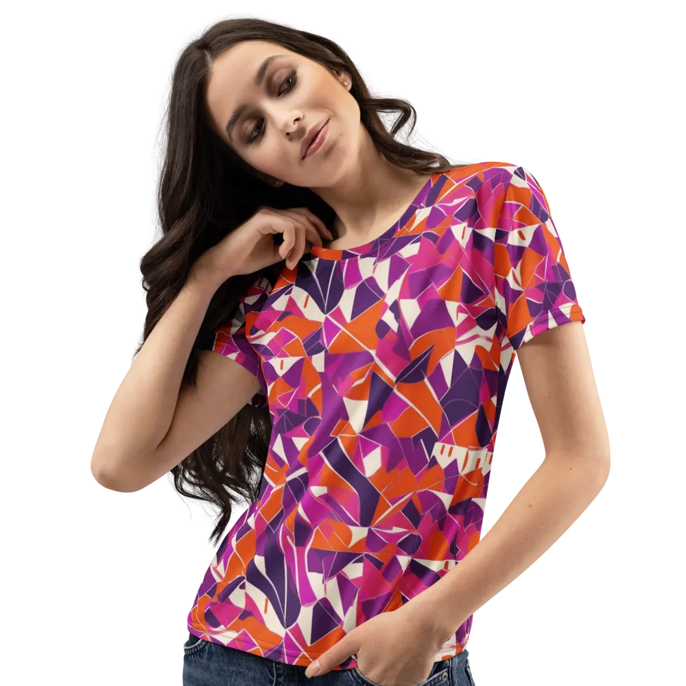 Citrus Fracture on Women's Crew Neck T-Shirt — Left Front