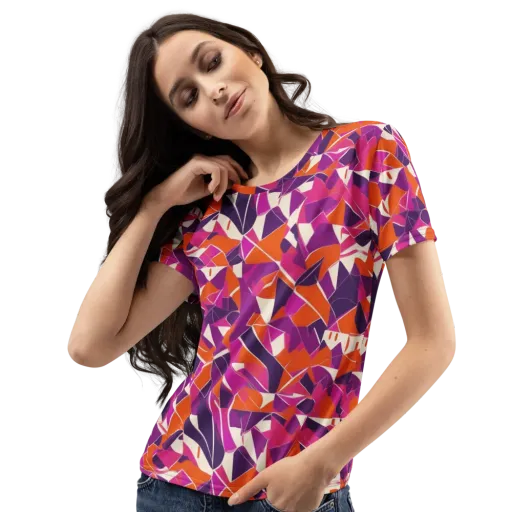 Citrus Fracture on a Women's Crew Neck T-Shirt