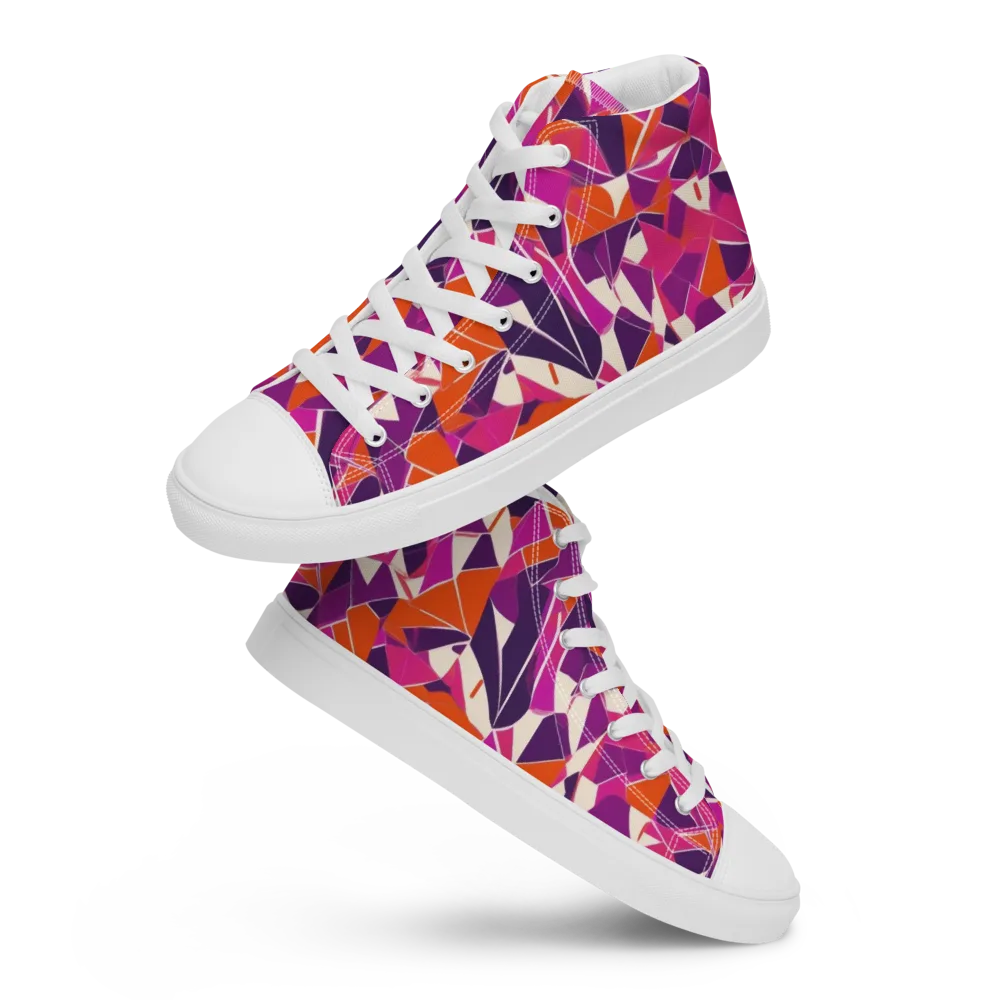 Citrus Fracture on Women's High Top Canvas Shoes — Front