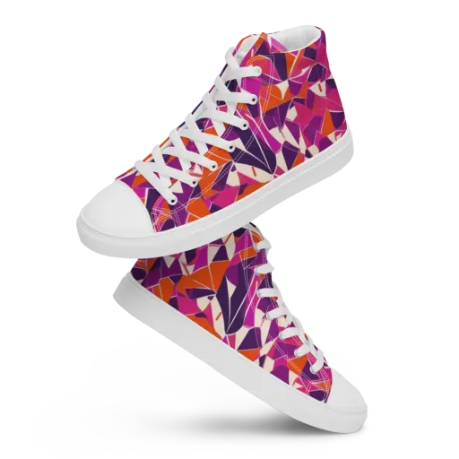 Citrus Fracture on a Women's High Top Canvas Shoes
