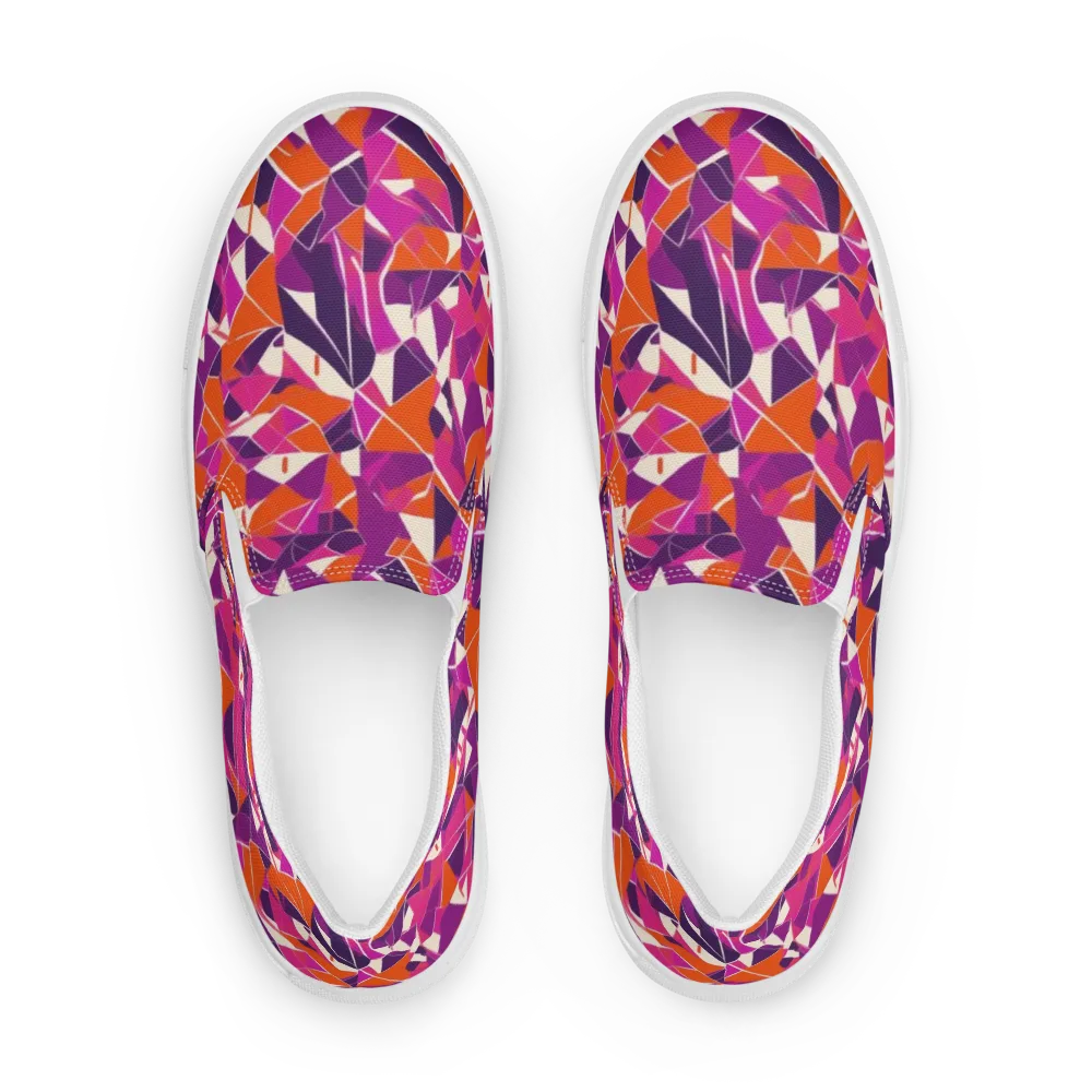 Citrus Fracture on Men's Slip-On Canvas Shoes — Front