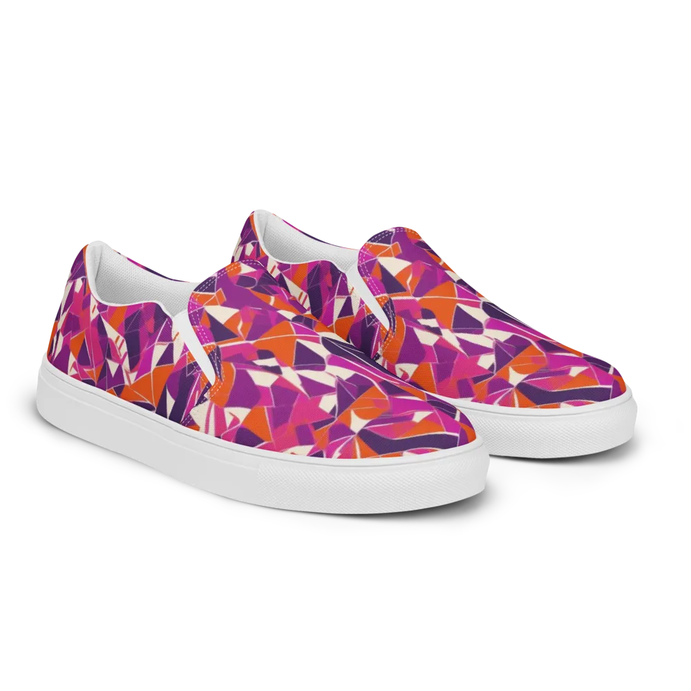 Citrus Fracture on Men's Slip-On Canvas Shoes — Right Front