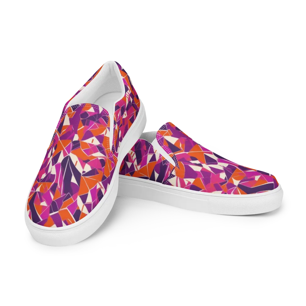 Citrus Fracture on Men's Slip-On Canvas Shoes — Left Front
